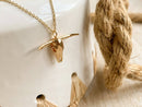 Desert Longhorn Necklace in Gold or Silver for Women