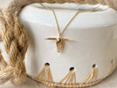 Desert Longhorn Necklace in Gold or Silver for Women Gold