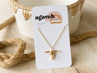 Desert Longhorn Necklace in Gold or Silver for Women
