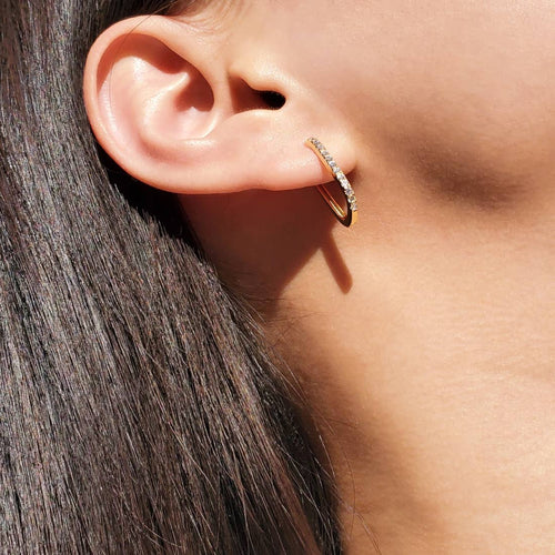Double Take 18K Gold Rectangle Hoops