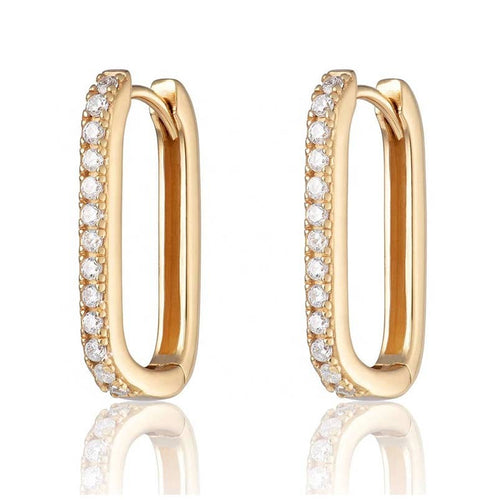 Double Take 18K Gold Rectangle Hoops