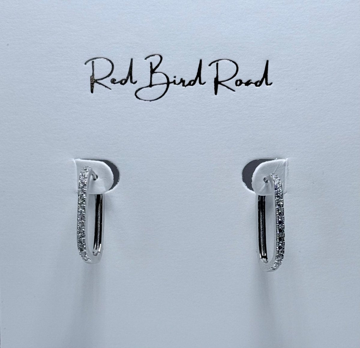 Double Take Crystal Rectangle Hoops Silver for Elegant Style