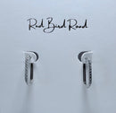 Double Take Crystal Rectangle Hoops Silver for Elegant Style