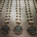 Dressage Pearl and Black Stones Necklace