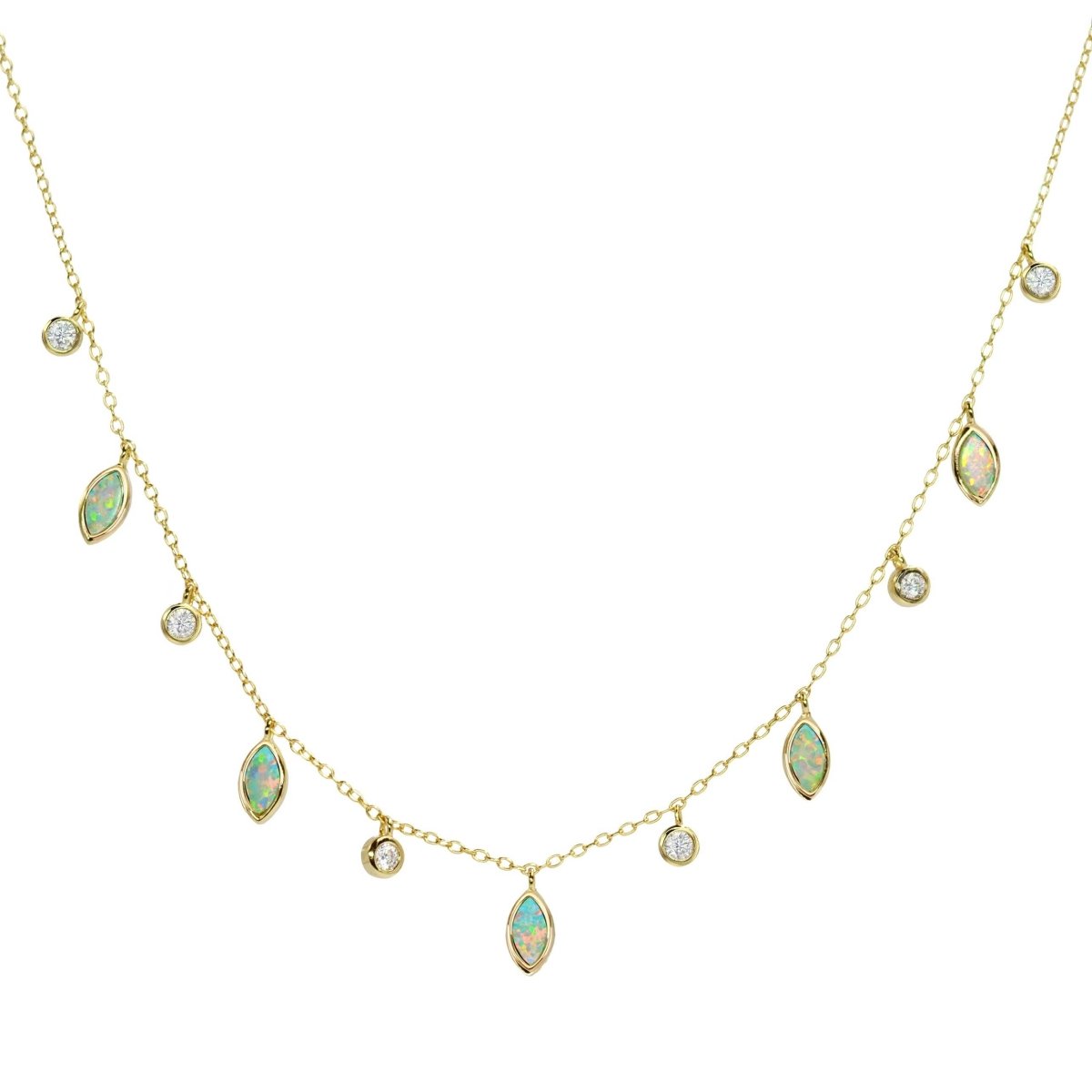 Drops of Spring Opal Necklace: Lavender Opal / Gold by Kamaria Jewelry