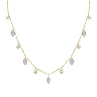 Drops of Spring Opal Necklace: Lavender Opal / Gold