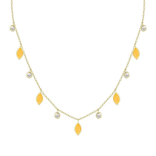 Drops of Spring Opal Necklace: Lavender Opal / Gold by Kamaria Jewelry