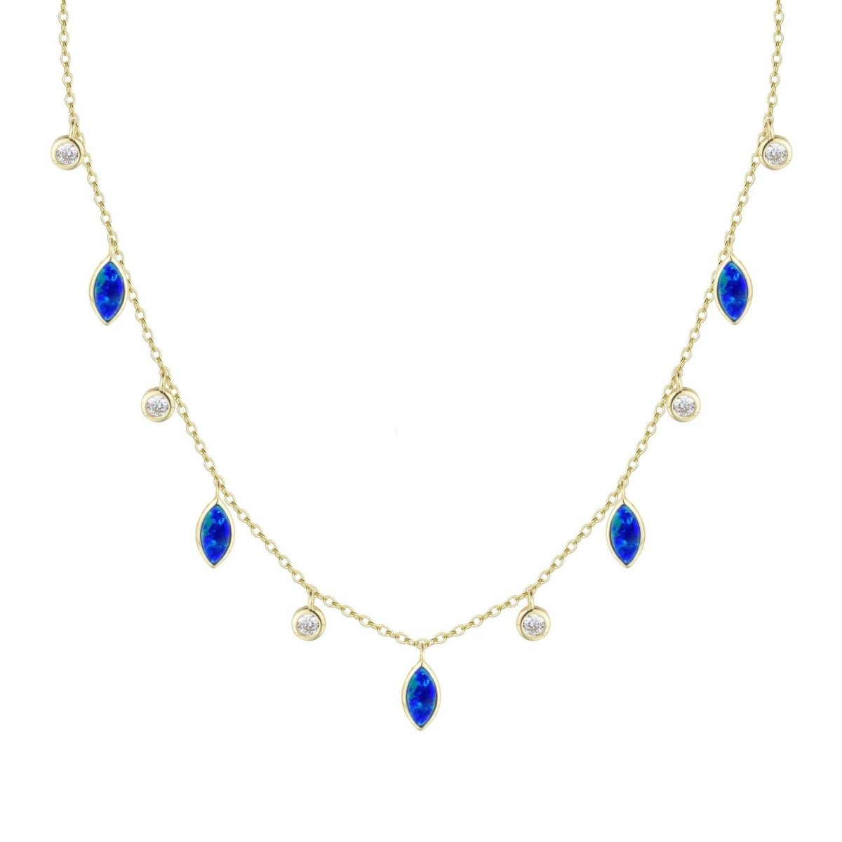 Drops of Spring Opal Necklace: Lavender Opal / Gold by Kamaria Jewelry
