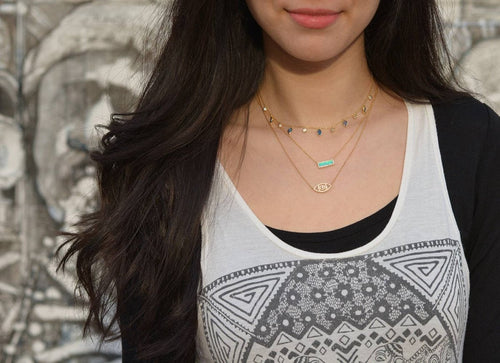 Drops of Spring Opal Necklace: Lavender Opal / Gold by Kamaria Jewelry