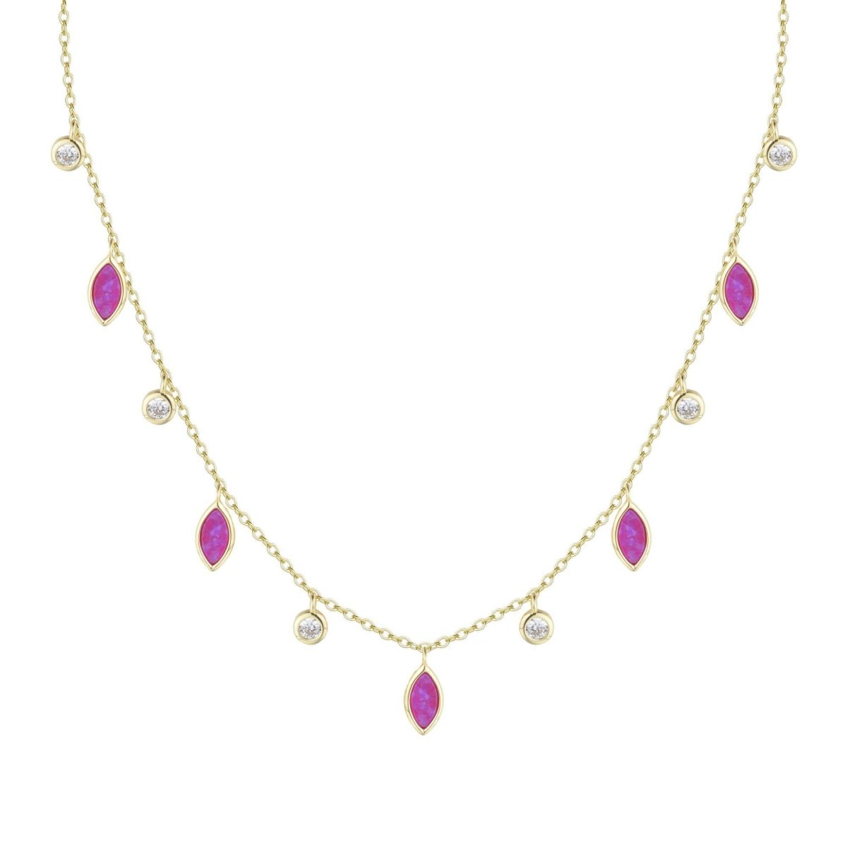 Drops of Spring Opal Necklace: Lavender Opal / Silver by Kamaria Jewelry