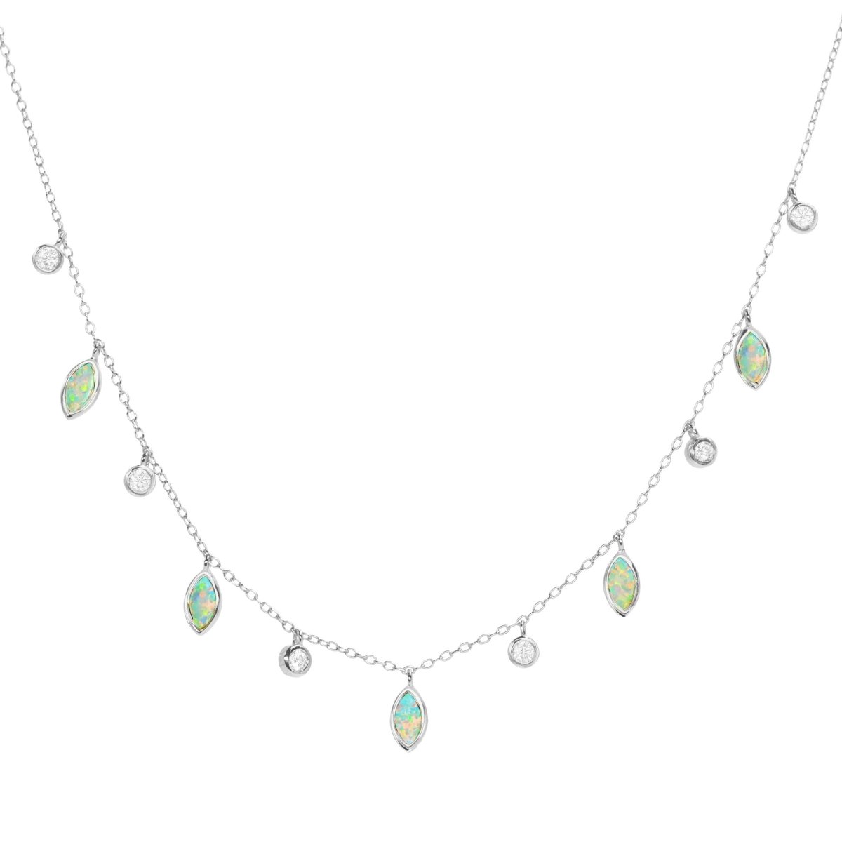Drops of Spring Opal Necklace: Lavender Opal / Silver by Kamaria Jewelry