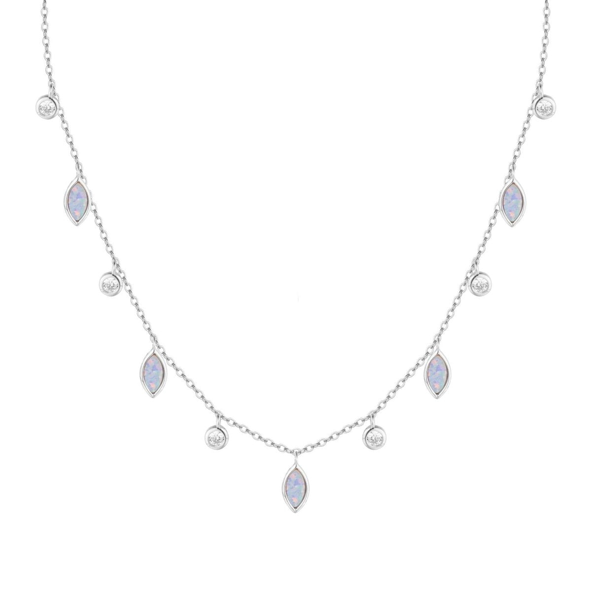 Drops of Spring Opal Necklace: Lavender Opal / Silver by Kamaria Jewelry