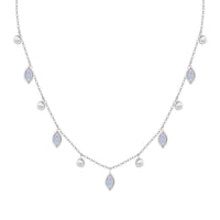 Drops of Spring Opal Necklace: Lavender Opal / Silver