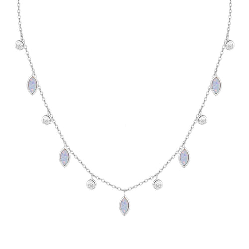Drops of Spring Opal Necklace: Lavender Opal / Silver by Kamaria Jewelry