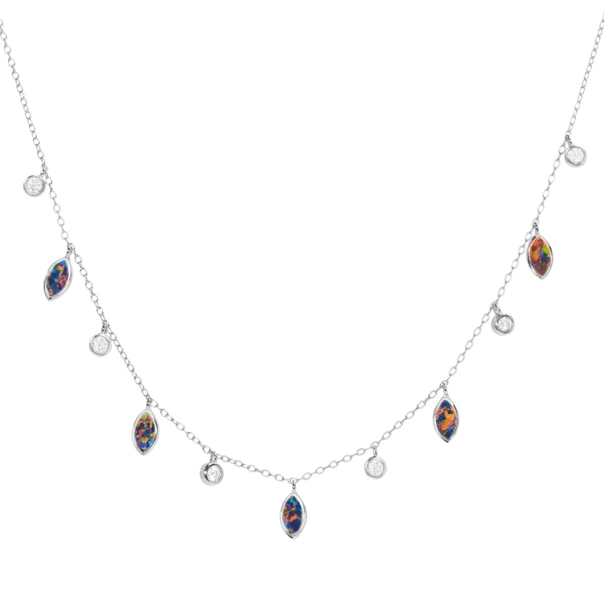 Drops of Spring Opal Necklace: Lavender Opal / Silver by Kamaria Jewelry
