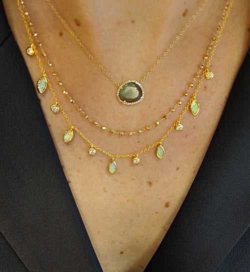 Drops of Spring Opal Necklace: Lavender Opal / Silver by Kamaria Jewelry