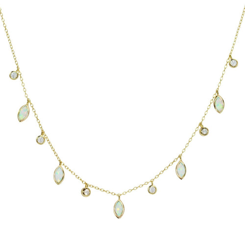 Drops of Spring Opal Necklace: Lavender Opal / Silver by Kamaria Jewelry