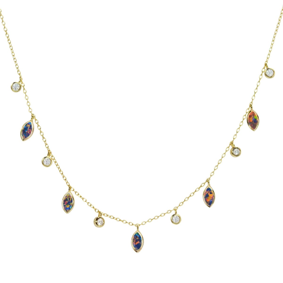 Drops of Spring Opal Necklace: Lavender Opal / Silver by Kamaria Jewelry