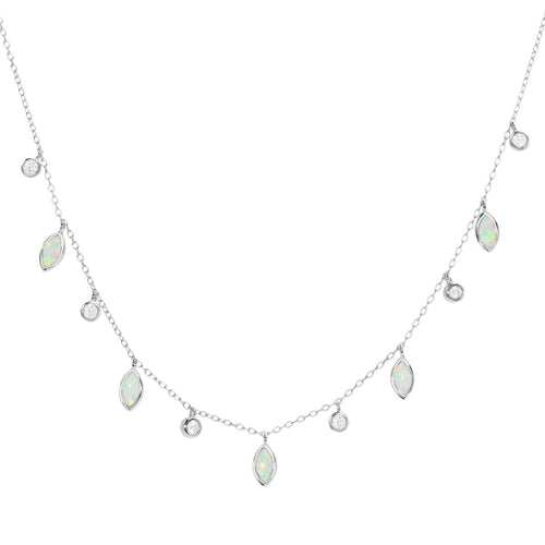 Drops of Spring Opal Necklace: Lavender Opal / Silver by Kamaria Jewelry