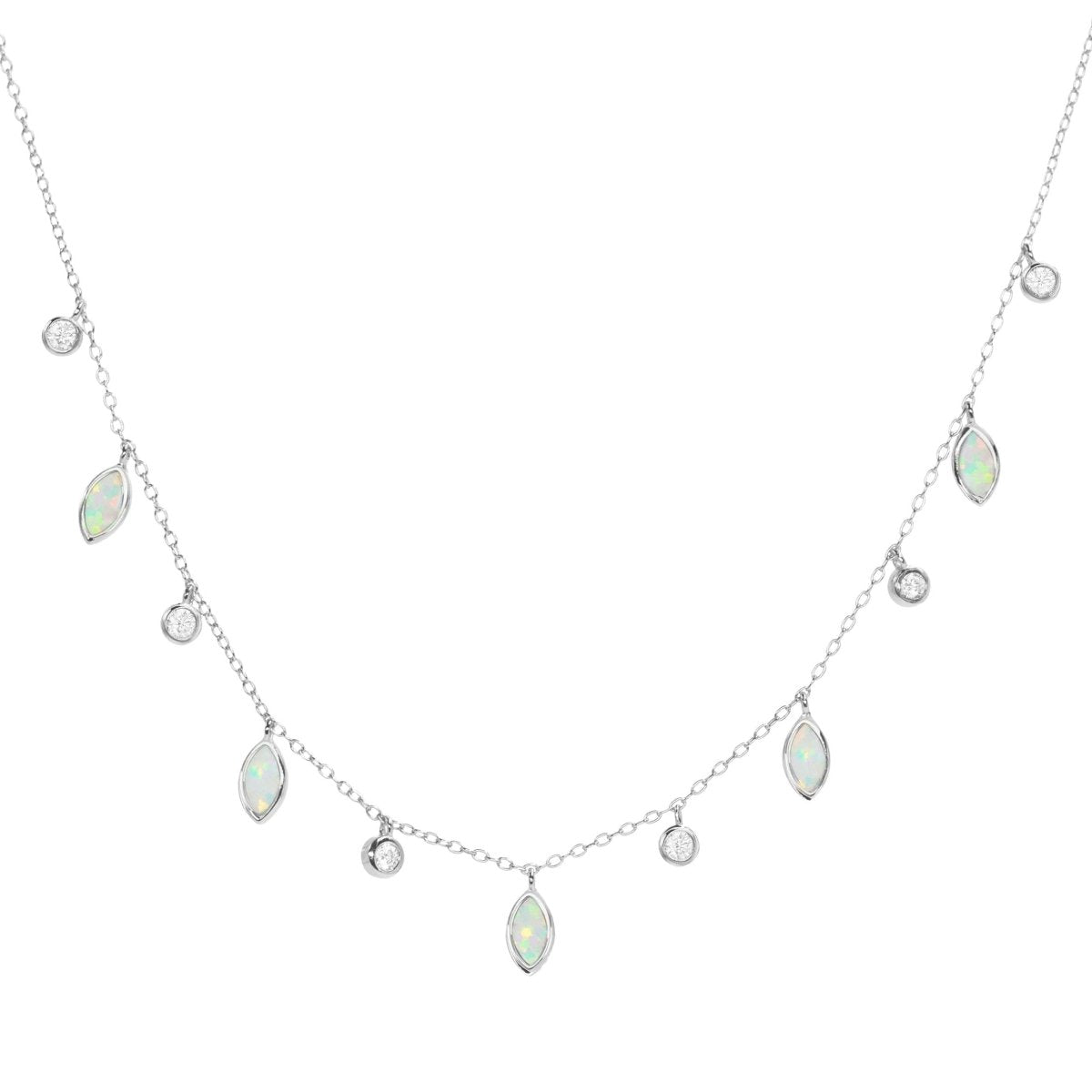 Drops of Spring Opal Necklace: Light Green Opal / Gold by Kamaria Jewelry