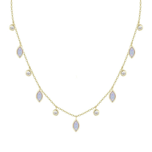 Drops of Spring Opal Necklace: Light Green Opal / Gold by Kamaria Jewelry