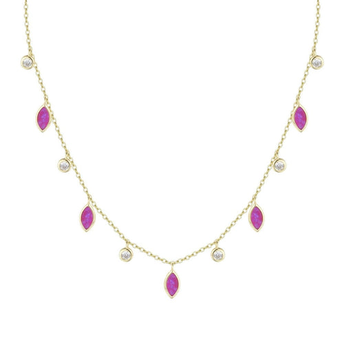 Drops of Spring Opal Necklace: Light Green Opal / Gold by Kamaria Jewelry