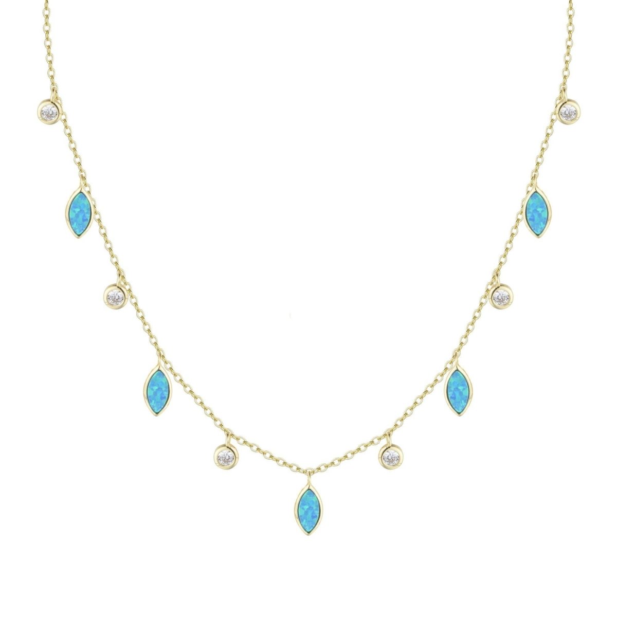Drops of Spring Opal Necklace: Light Green Opal / Silver by Kamaria Jewelry