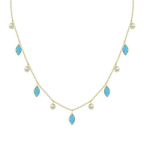 Drops of Spring Opal Necklace: Light Green Opal / Silver by Kamaria Jewelry