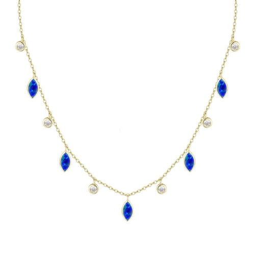 Drops of Spring Opal Necklace: Light Green Opal / Silver by Kamaria Jewelry