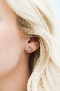 Druzy Prong Rose Gold Gold Earrings for Elegant Style - Red Bird Road