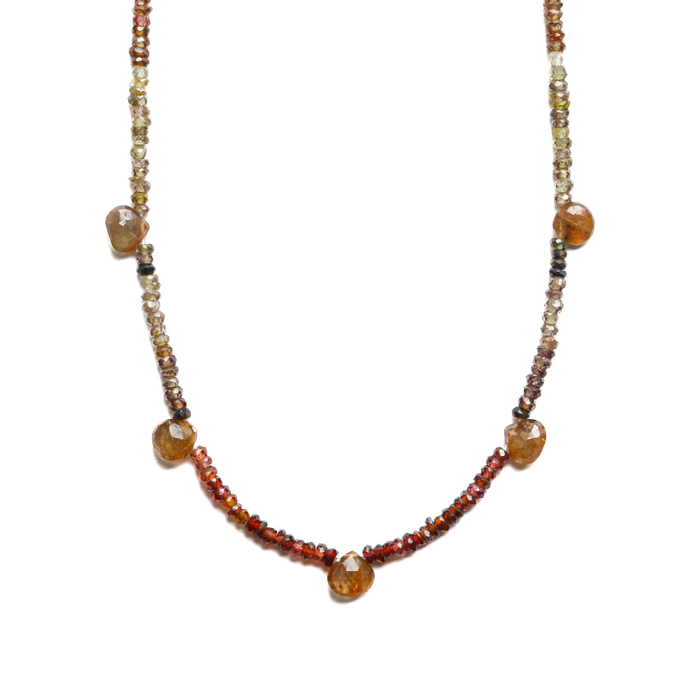 Felicity Fall Tundra Sapphire and Andalusite Gemstone Necklace