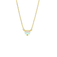 Elegant Gold Plated Opal Necklace with Adjustable Chain