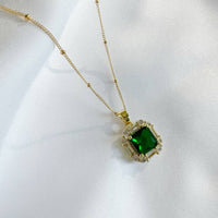 Emerald City Green Satellite Gold Filled Necklace