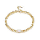Emerald Cut Opal Curb Chain Bracelet by Kamaria Jewelry