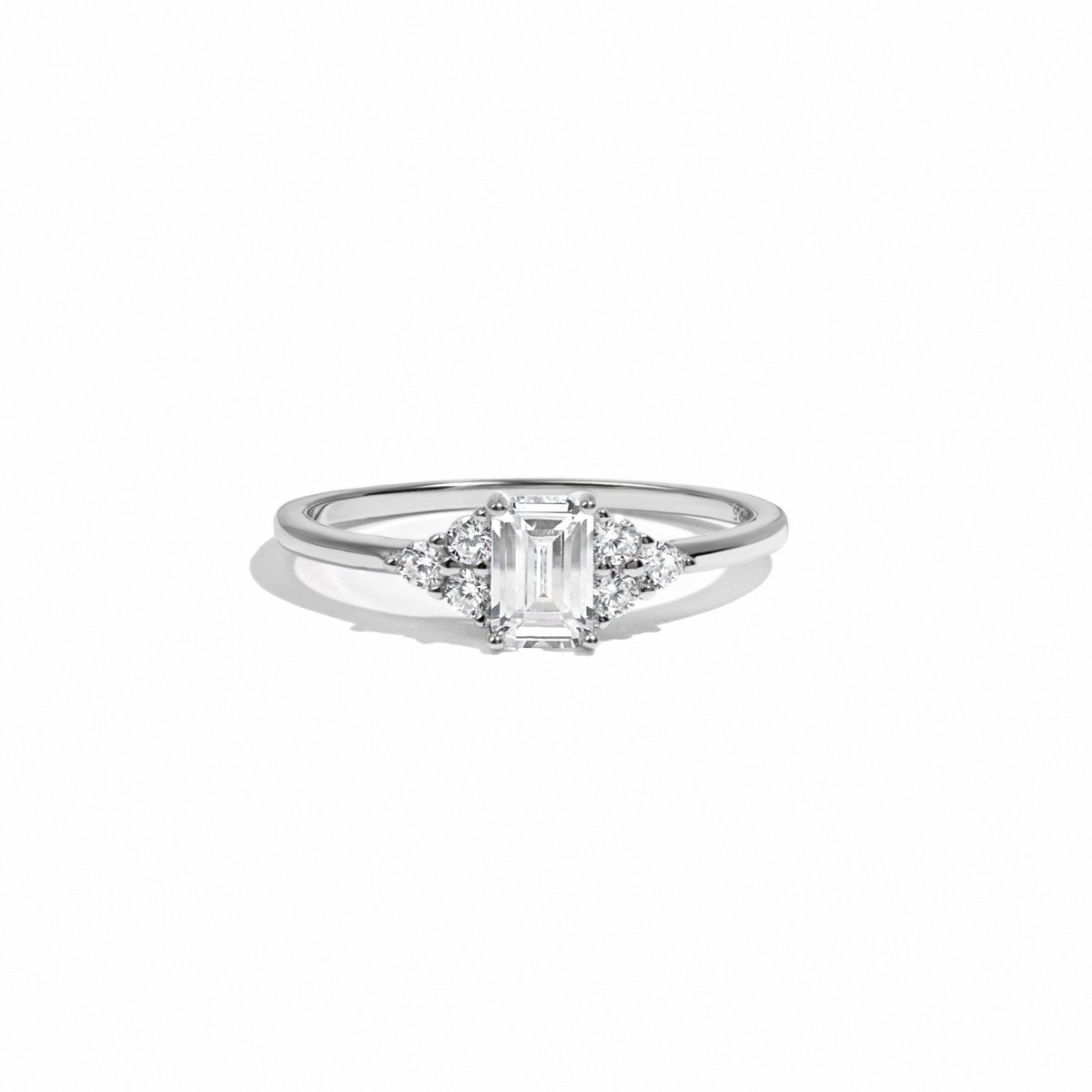 Emerald Cut Stacking Ring Silver Rings by Sami Jewels