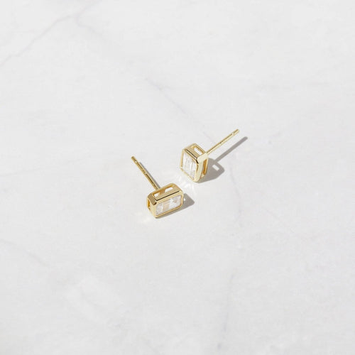 Emerald Cut Stud Earrings