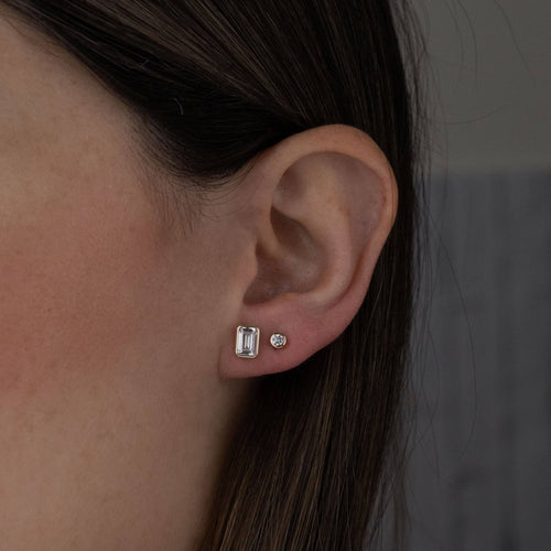 Emerald Cut Stud Earrings
