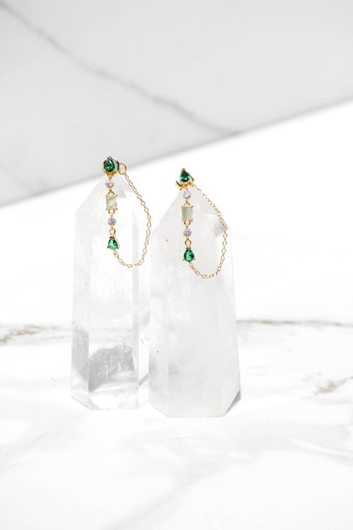 Emerald Green Droplet Earrings Earrings by Native Gem