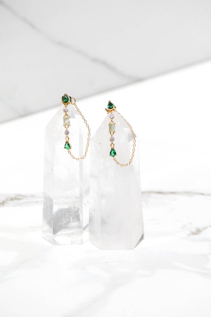 Emerald Green Droplet Earrings