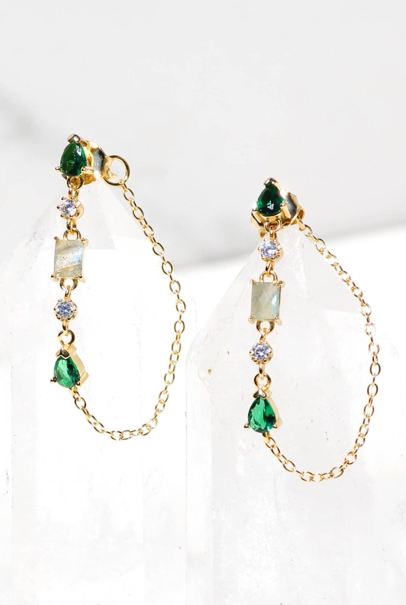 Emerald Green Droplet Earrings Earrings by Native Gem