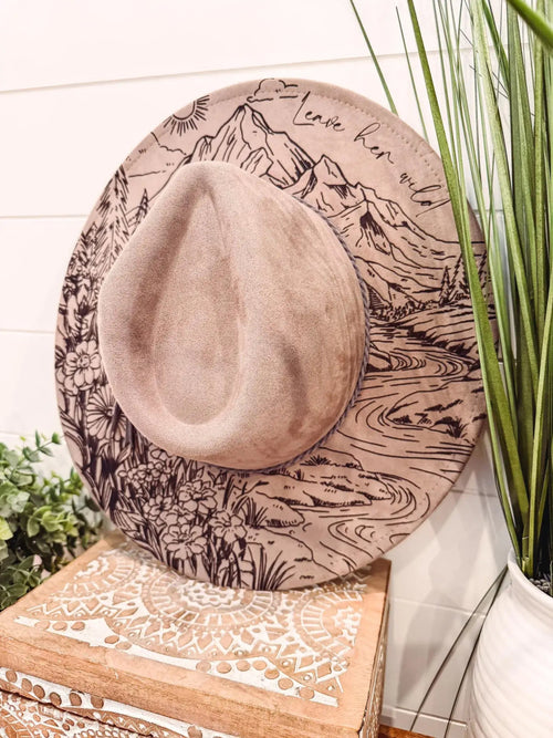 Engraved Floral Mountain Hat by Willie & Dolly Designs