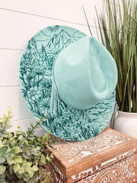 Engraved Floral Mountain Hat