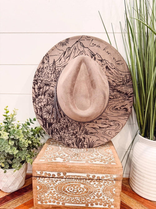 Engraved Floral Mountain Hat by Willie & Dolly Designs