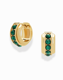 Evy Raised Malachite Gemstone Hoops Earrings by Mod + Jo