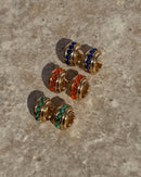 Evy Raised Malachite Gemstone Hoops Earrings by Mod + Jo