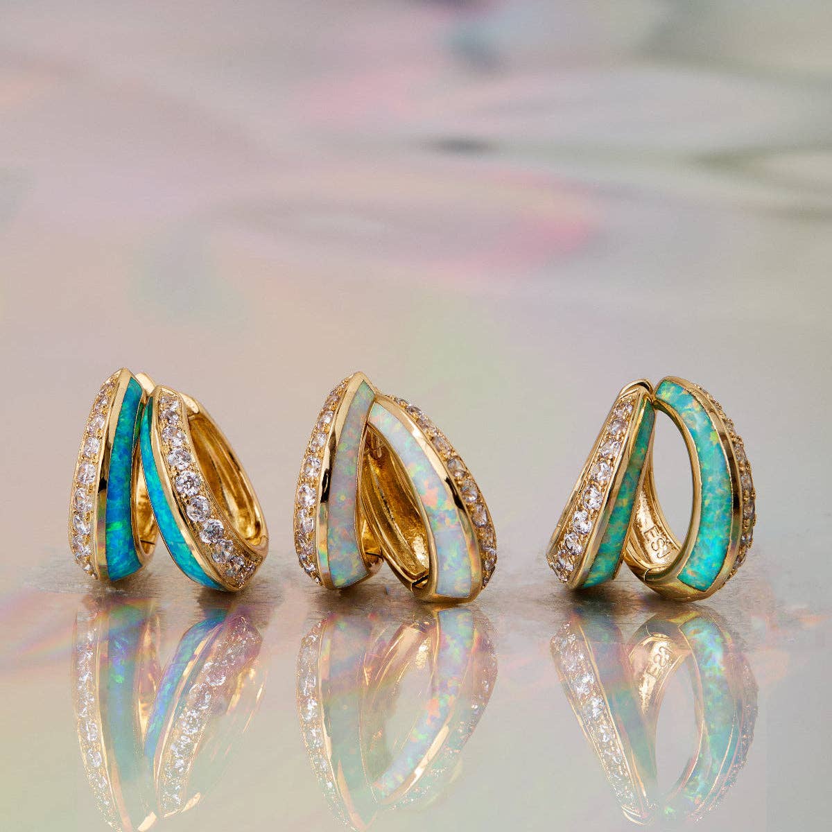 Daze Huggies- Blue Opal by Elizabeth Stone Jewelry