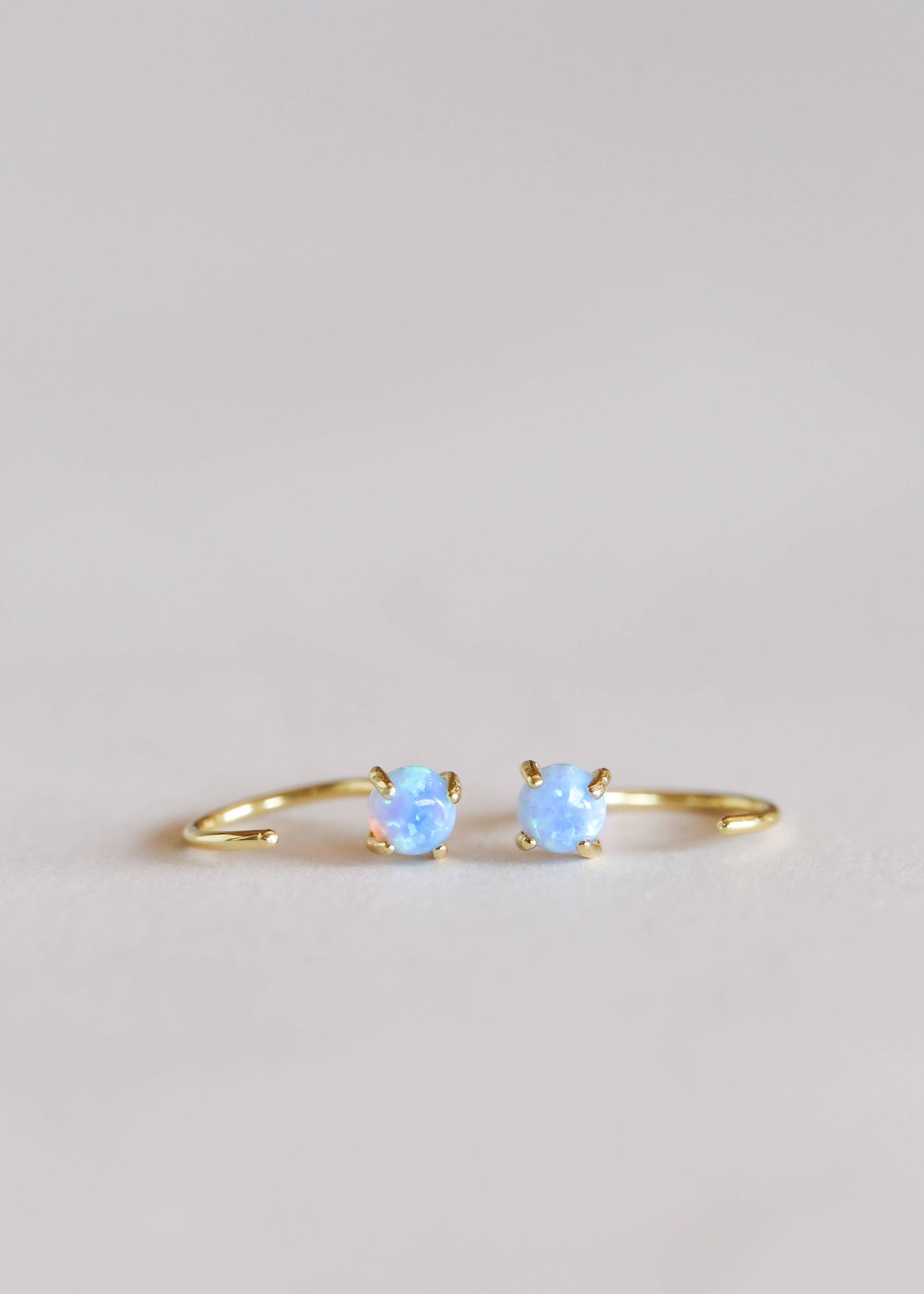 Fire Opal Huggie Earrings