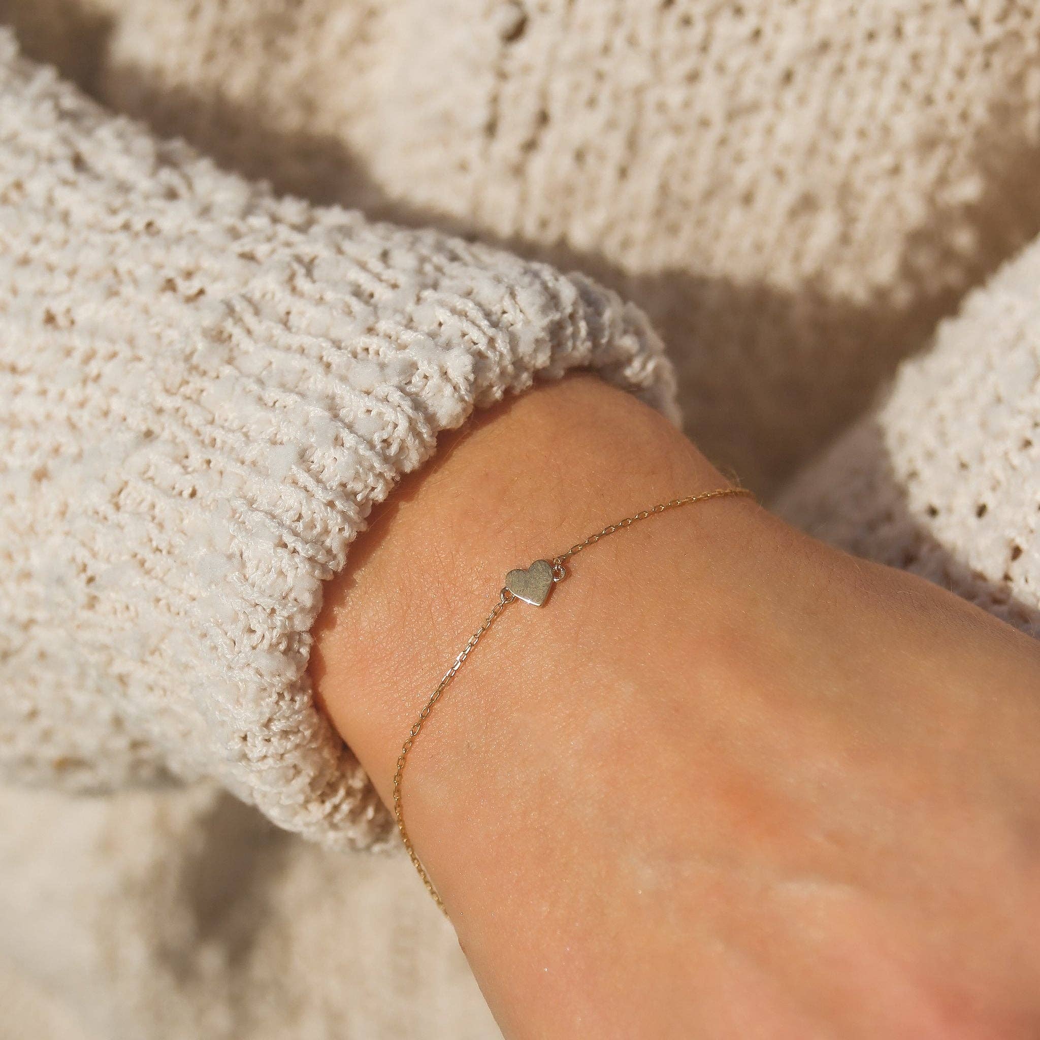 Solid Gold Lovers Heart Bracelet by La Kaiser