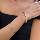 Feeling Lucky 14K Gold and CZ Clover Bangle Bracelet