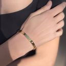 Feeling Lucky 14K Gold and CZ Clover Bangle Bracelet